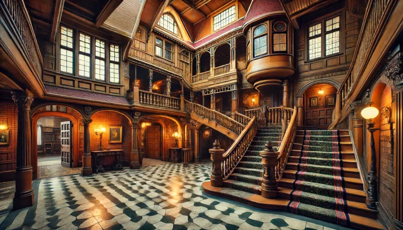 The Winchester Mystery House in San Jose with its Victorian architecture and eerie ambiance.