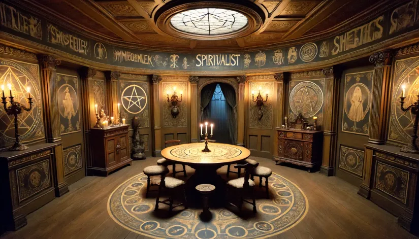 Sarah Winchester's séance room in the Winchester Mystery House, designed for nightly spiritual communication