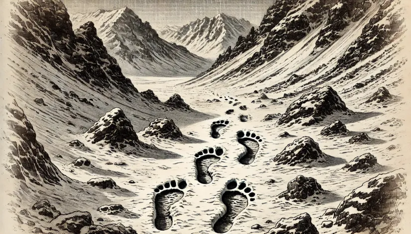 Almas-Footprint-Discovery-in-Snow Almas footprints discovered in the snowy mountains of Mongolia