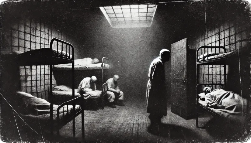 Russian-sleep-experiment-day-3 Day 3: Calm before the breakdown, subjects reading and sitting.
