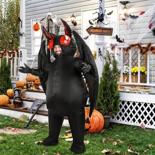 Cute and funny full body inflatable Mothman suit