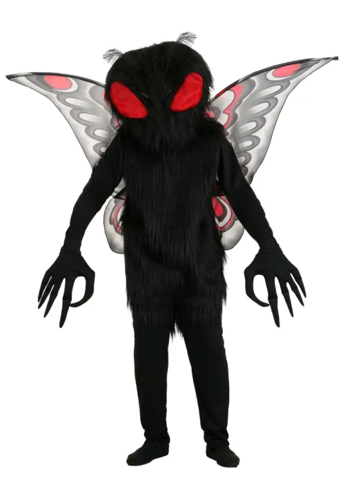 Mothman Adult Costume Idea. Black Jumpsuit with Wings and Headpiece