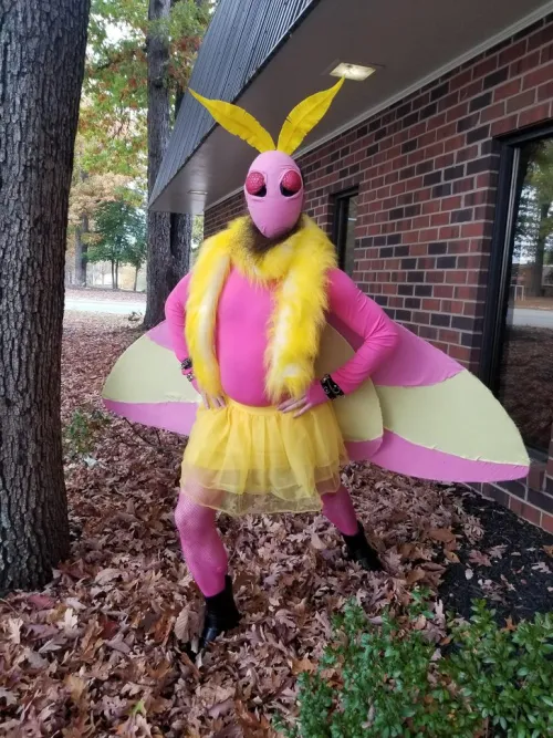 Funny and colorful mothman costume