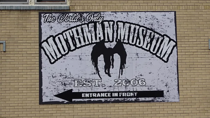 Mothman Museum entrance sign