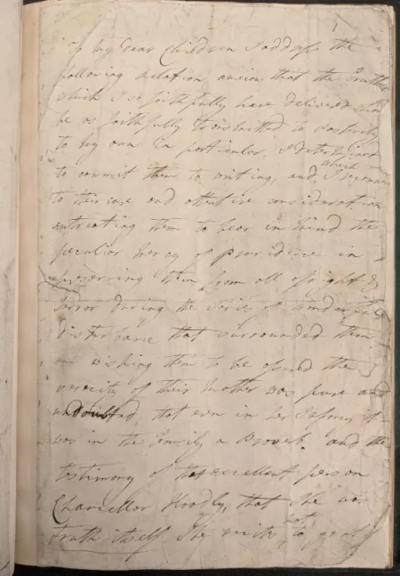 One of Mary Ricketts' original letters